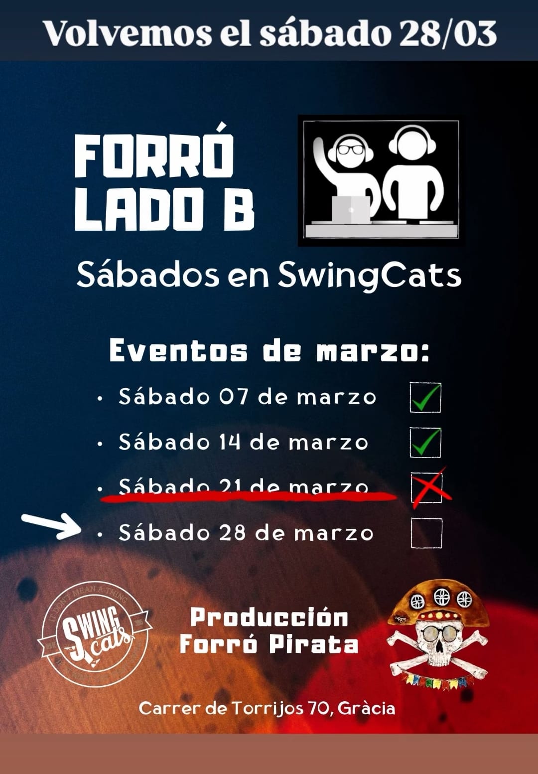Forro de SwingCats Marzo